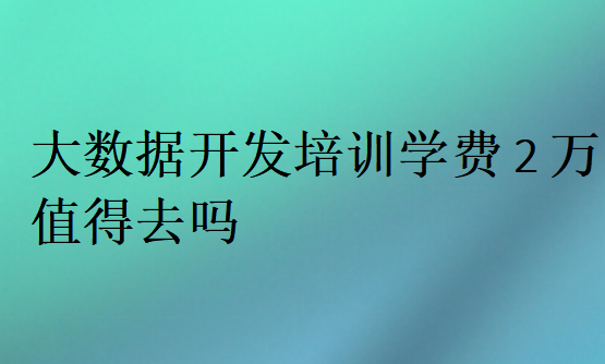 大数据开发培训学费2万值得去吗